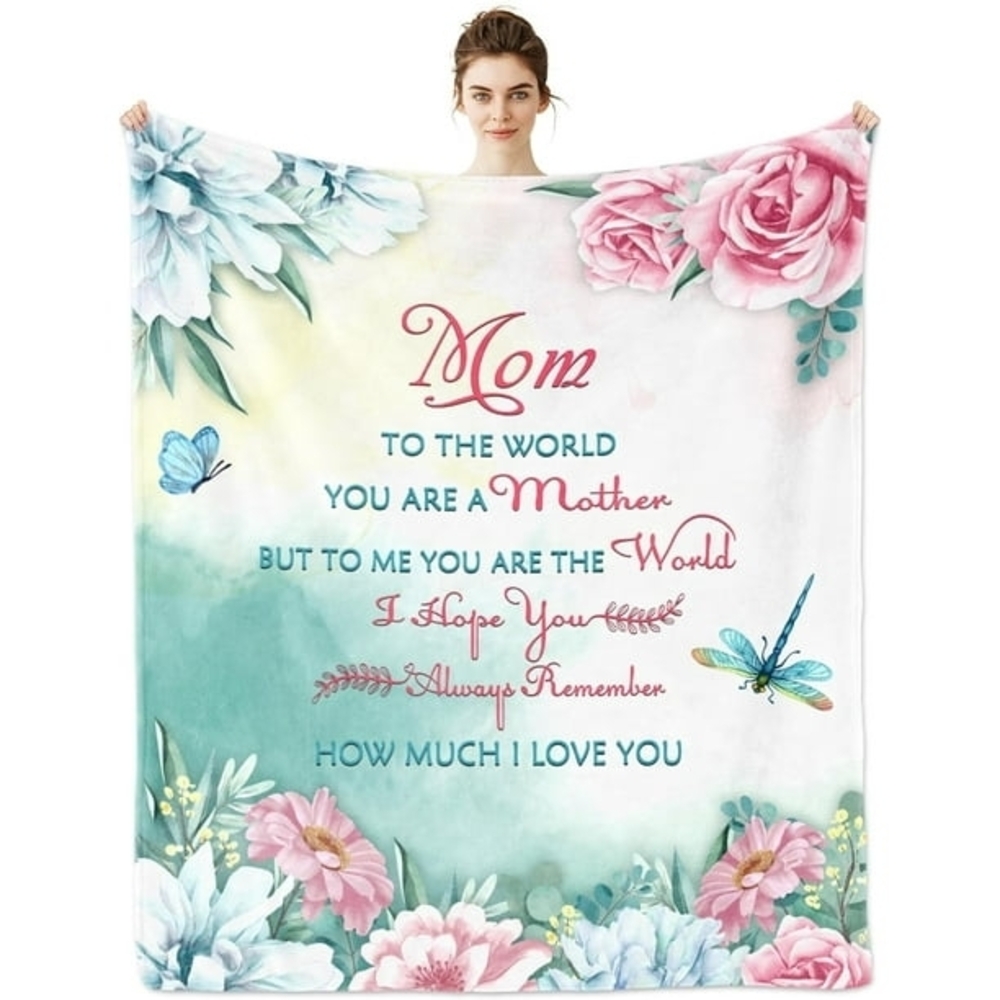 Floral Mom Blanket with Inspirational Quote